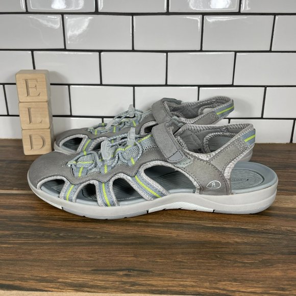 Lands' End Closed Toe Sport Hiking Sandals Grey 451273 Womens Size 10 B - Picture 1 of 9